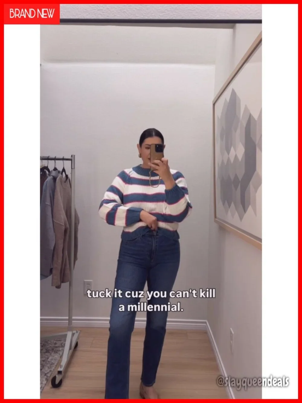 Striped Turtleneck Pullover Sweater Chunky Knit Top Fall Winter